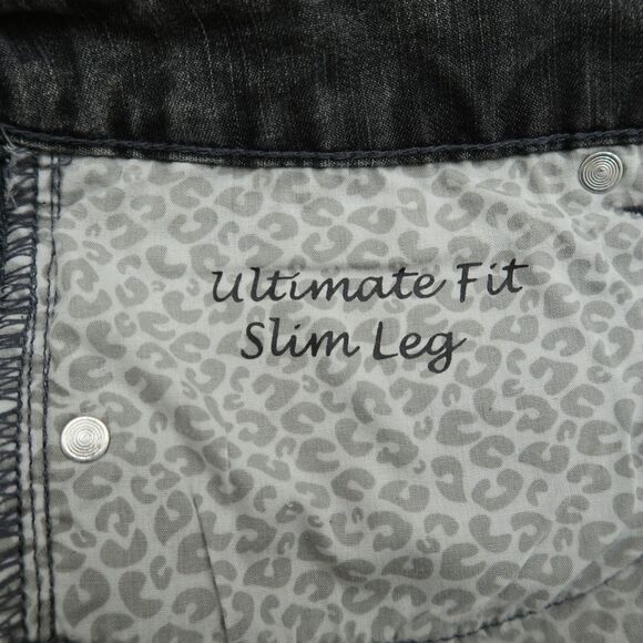 Chico's Platinum Jeans Womens US-12S Gray Mid-Rise Straight Slim Leg 29" Inseam - Picture 8 of 13